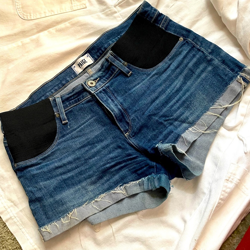 Paige maternity denim shorts